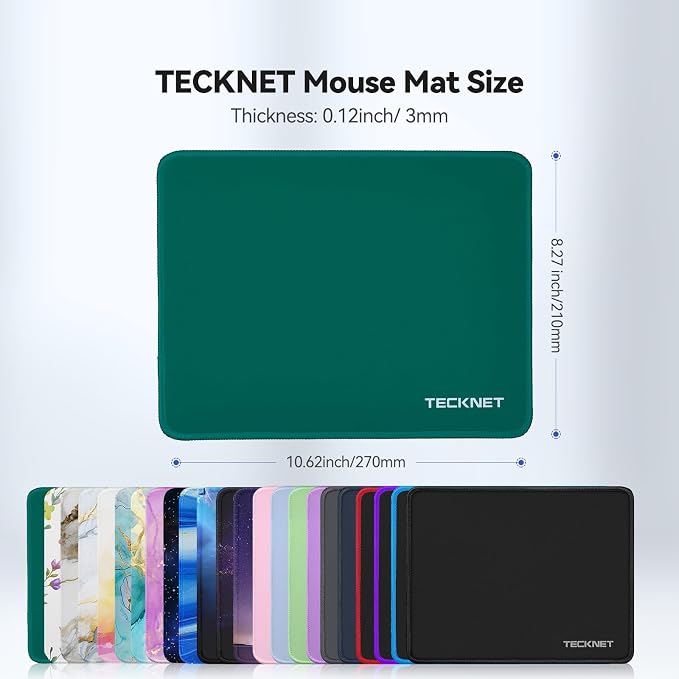 TECKNET Mouse Pad with Anti-fray Stitchin, Waterproof Surface & Non-Slip Rubber - Image 6