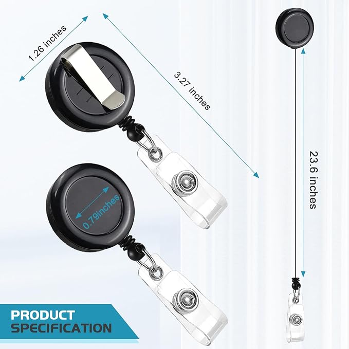 2 Pack Retractable Name Badge Holder Reel - Image 3