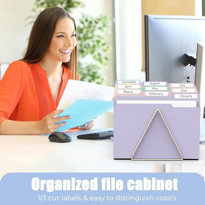 HABGP 100 Pcs Manilla Folders 8.5 x 11 Inch, 1/3-Cut Tab Colored File Folders - Image 4