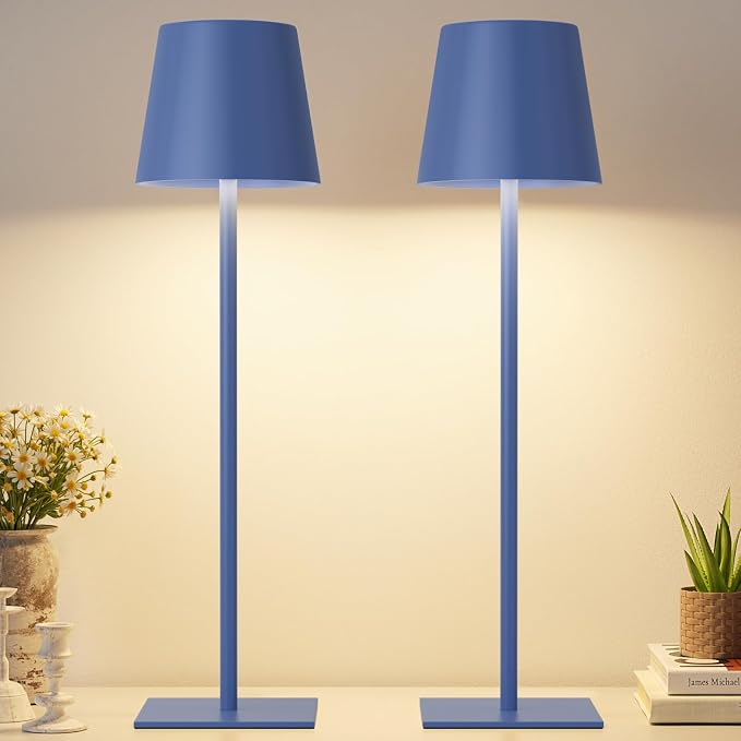 Kakanuo Navy Blue Rechargeable Table Lamp, 2 Pack Cordless Desk Lamp - Image 6