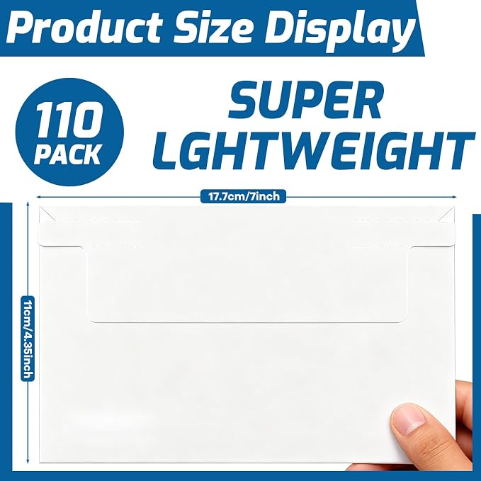110 Pack Trading Card Mailing Envelopes, 7x 4.35 Inch Self-Adhesive Mailer - Image 2