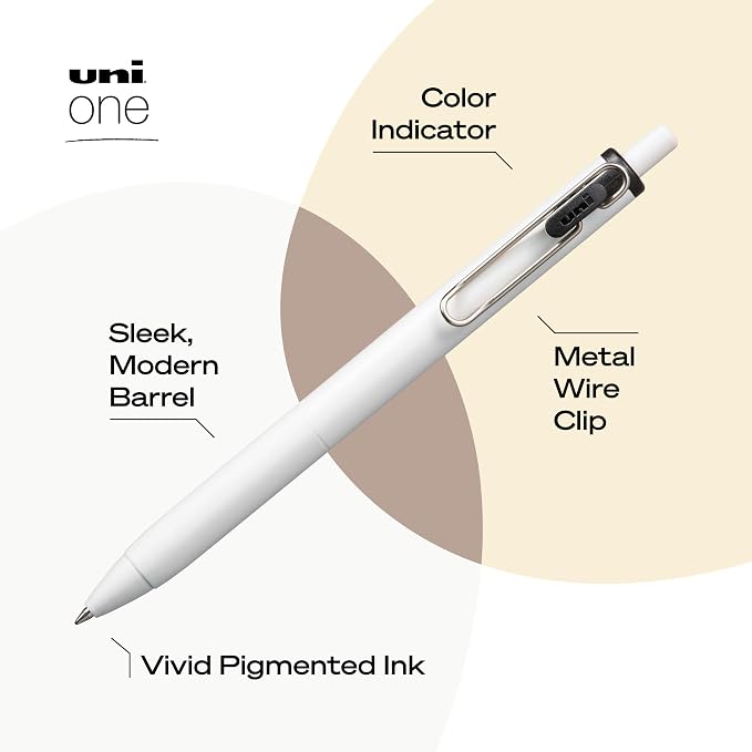 Uniball One Gel Pen 12 Pack; 0.38mm Ultra Micro Black Pens; Gel Ink Pens | - Image 3