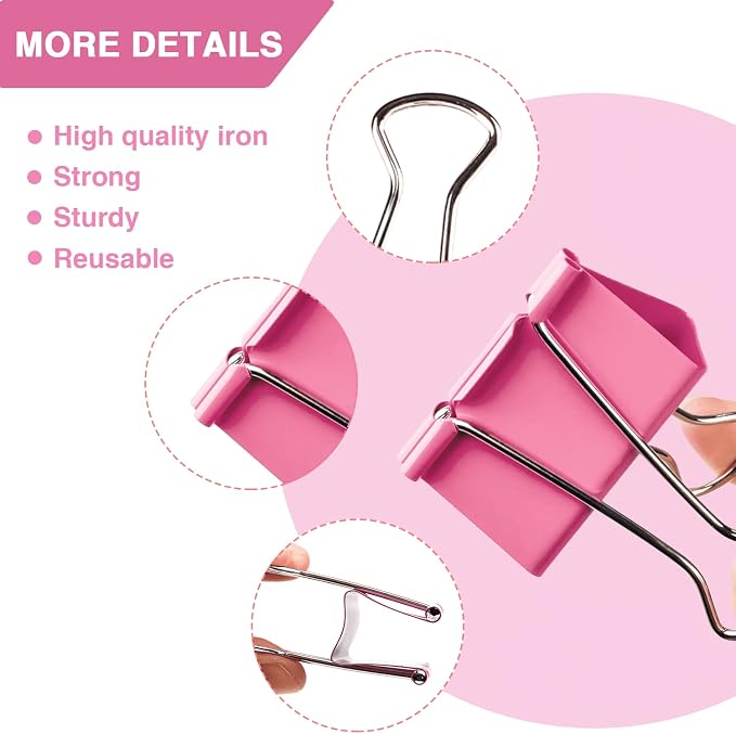 350PCS Binder Clips, Paper Clips, Large Binder Clips Assorted Sizes Set - Image 3