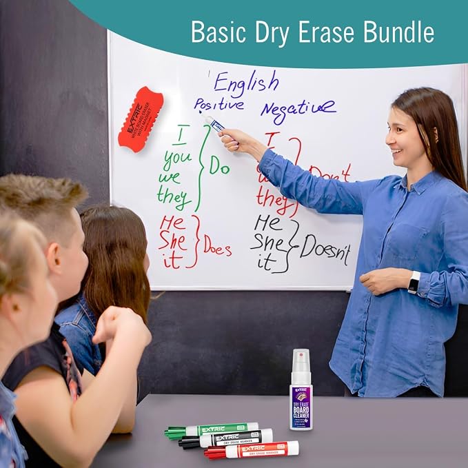 EXTRIC Dry Erase Markers with Eraser Chisel Tip 6 PK Whiteboard markers - Image 5