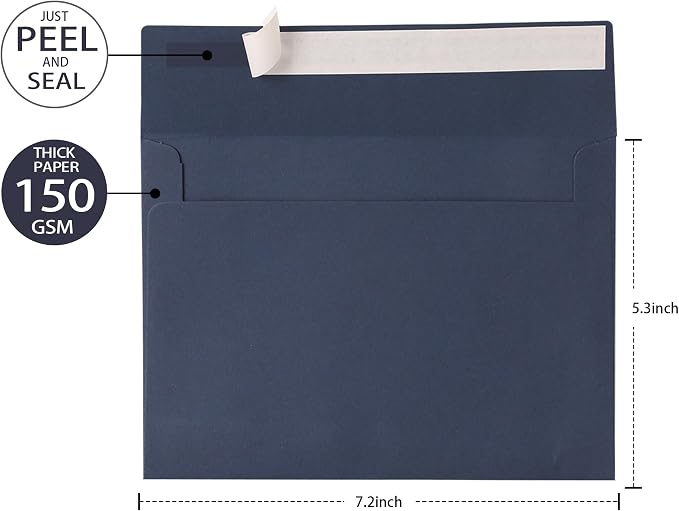 Blue & Navy Blue Envelopes, 50 Pack - Image 2