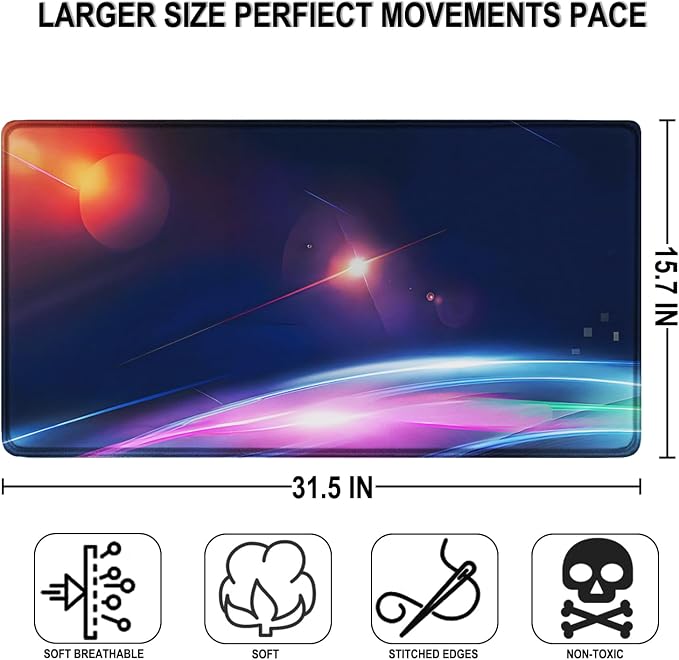 Large Extended Gaming Mouse Pad, 31.5" x15.7" Large Mat - Image 3