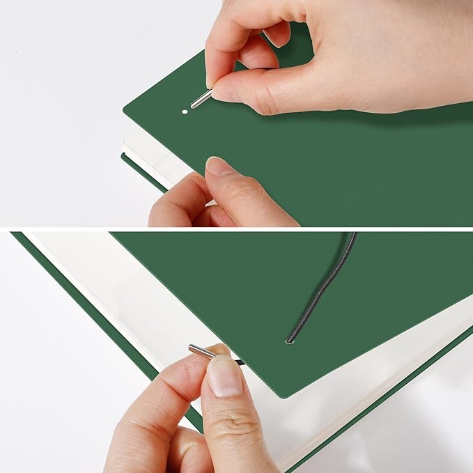 AHGXG Bullet Dotted Journal - Dot Grid Spiral Notebook B5, 140 Pages, 100 GSM Thick Paper, Waterproof Plastic Cover Journals for Bullet Journaling, Sketching, 7.6" x 10", Green-DeskLoop Office