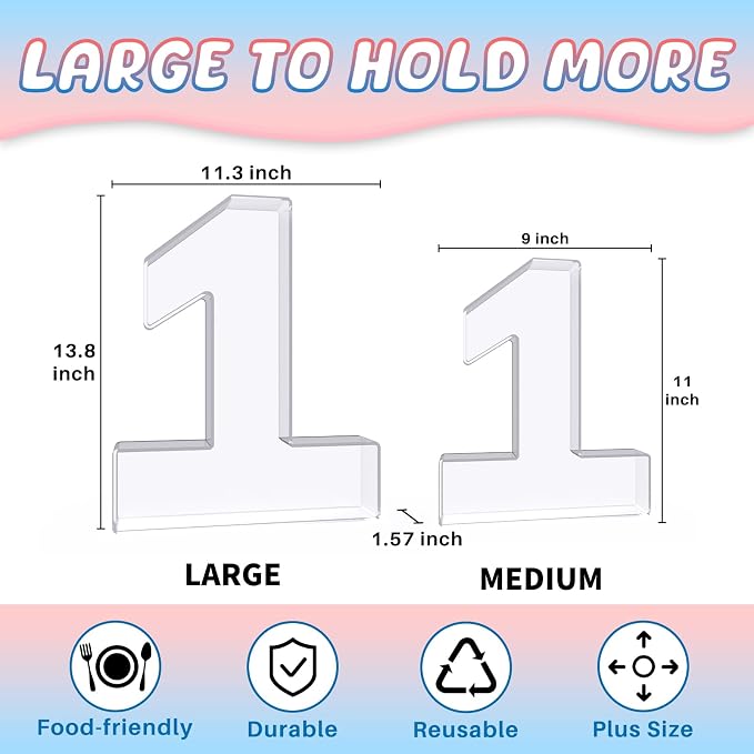 13.8" Extra Large Acrylic Number Charcuterie Board Box, Reusable Fillable - Image 2
