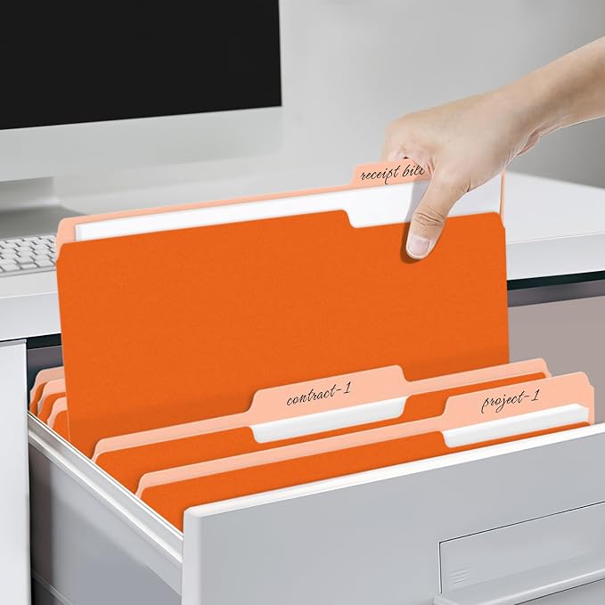 SUNEE File Folders, 18 Pack Manilla Folders 8.5 x 11, 1/3 Cut Tab - Image 6