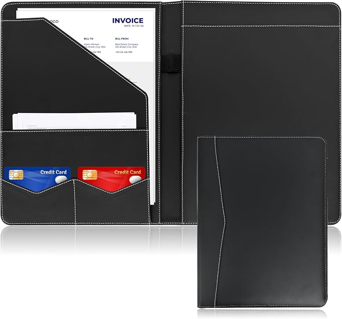 Professional Padfolio Portfolio Folder – Faux Leather Resume Organizer by WriyesOffical