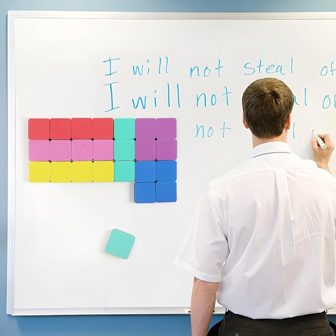 MaxGear Dry Erase Erasers, 48 Pack Magnetic Whiteboard Erasers, 6 Colors | Mini - Image 5