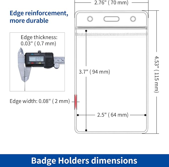 50 Pack Vertical ID Badge Holder, Name Tag Holders Cover Protector - Image 2