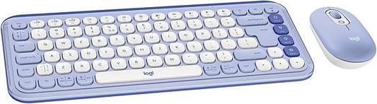 Logitech POP ICON Combo, Bluetooth Keyboard and Mouse Combo, Comfortable Typing, programmable Keys and Buttons, Quiet clicks, Easy-Switch up to 3 Devices - Lilac-DeskLoop Office