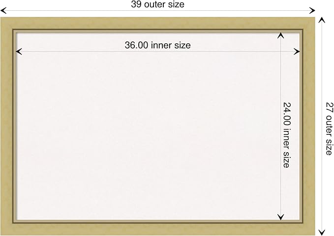 Amanti Art White Cork Board for Wall, 27x39 Vision Board with Gold Frame, Large Corkboard Office Decor for Home Organization, Casual Corkboard Pinboard to display items for home organization-DeskLoop Office