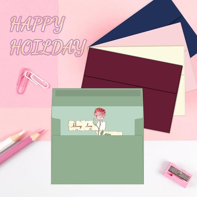 4x6 Envelopes Burgundy For Invitation, A6 envelope 4.75 x 6.5 inch, 4X6 - Image 6