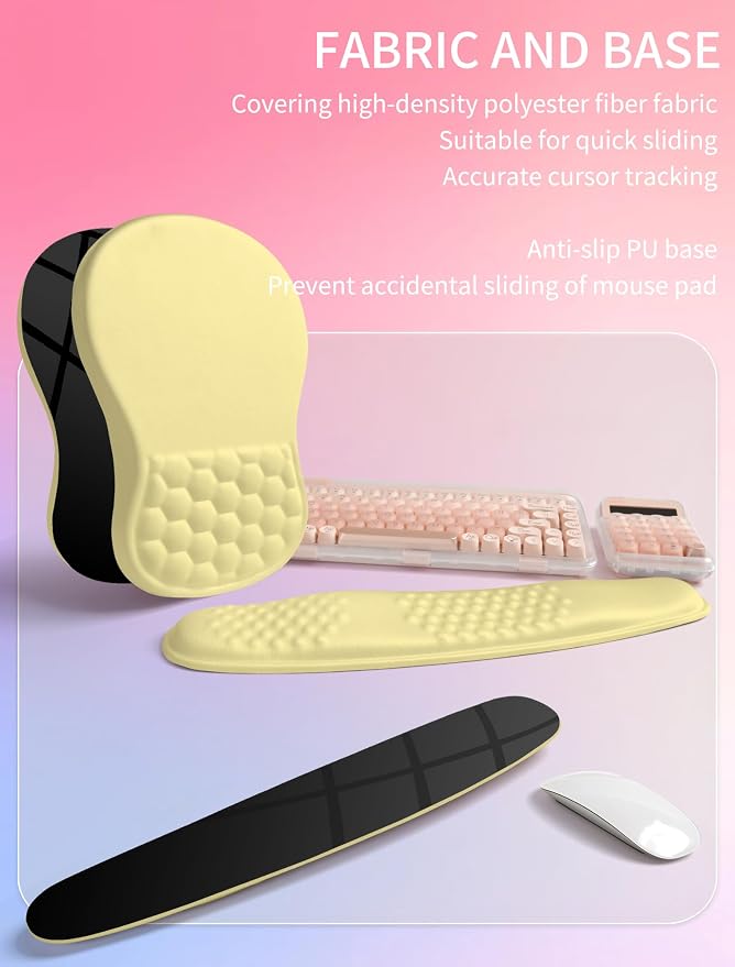 Hokafenle 2in1 Combination, Wave Keyboard Wrist Rest and Ergonomic Curvature - Image 6
