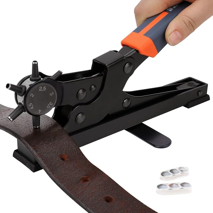 KingTool Desktop Leather Hole Punch Set, Super Heavy Duty Rotary Puncher by KingTool