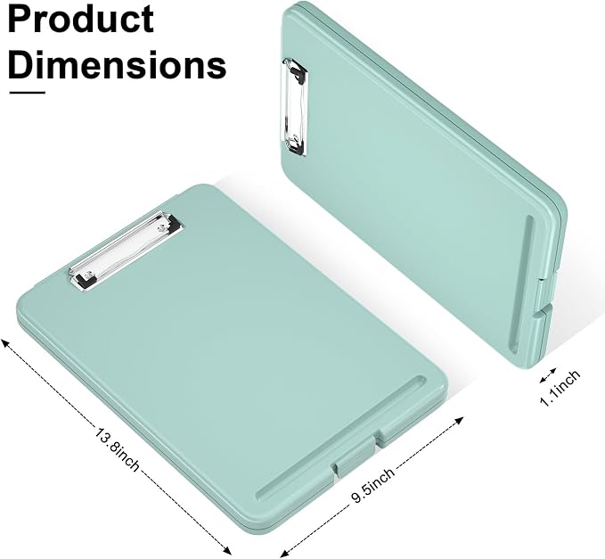 Hongri Clipboard with Storage, 8.5 x 11 Clip Board Foldable, Size 13.4 x 9.4 X - Image 2