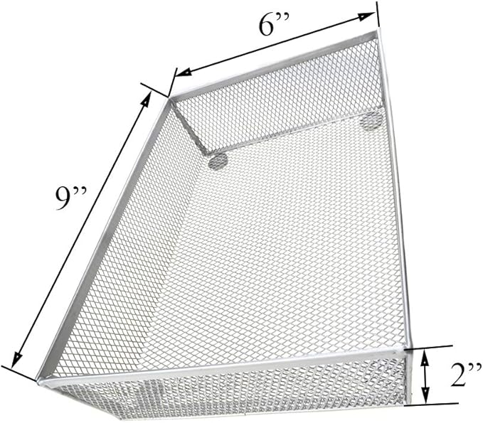 HAHIYO Stackable Mesh Tray Cup 9 x 6 x 2 inches Sturdy Container for Desk Drawer Organizer Collection for Home Office School kitchen Soft Foam Feet No Sharp Edges 1 Pack Silver-DeskLoop Office