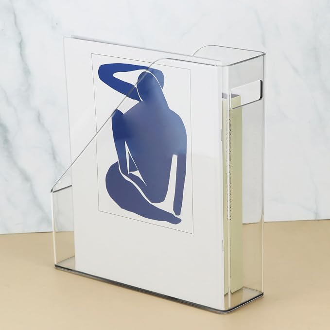 QWORK Clear Acrylic Magazine File Holder, 10.24” X 9.45” X 3.54”, Reliable and - Image 2