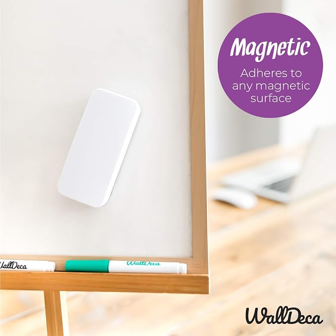 WallDeca Dry Erase Eraser, Felt Bottom Surface Whiteboard Eraser, Works on All - Image 4