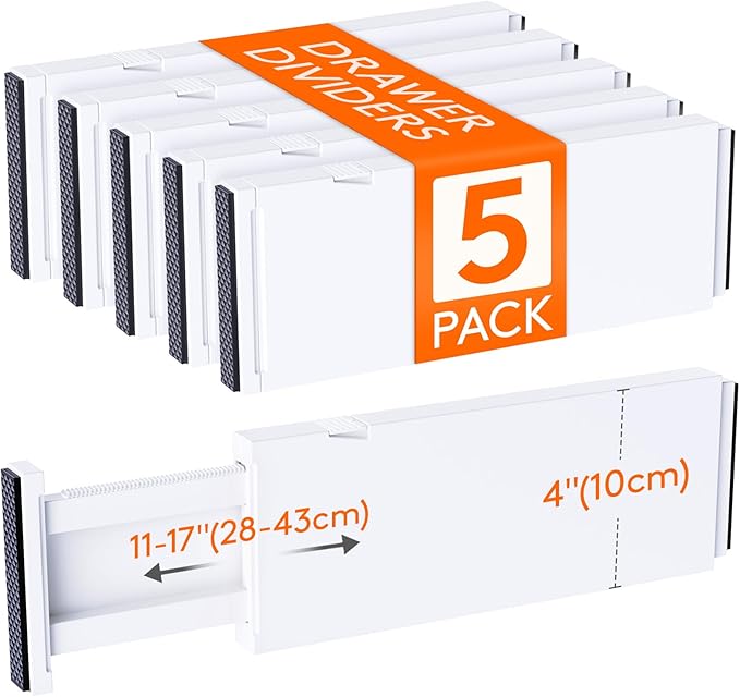 Lifewit 5 Pack Upgrade Drawer Dividers by Lifewit