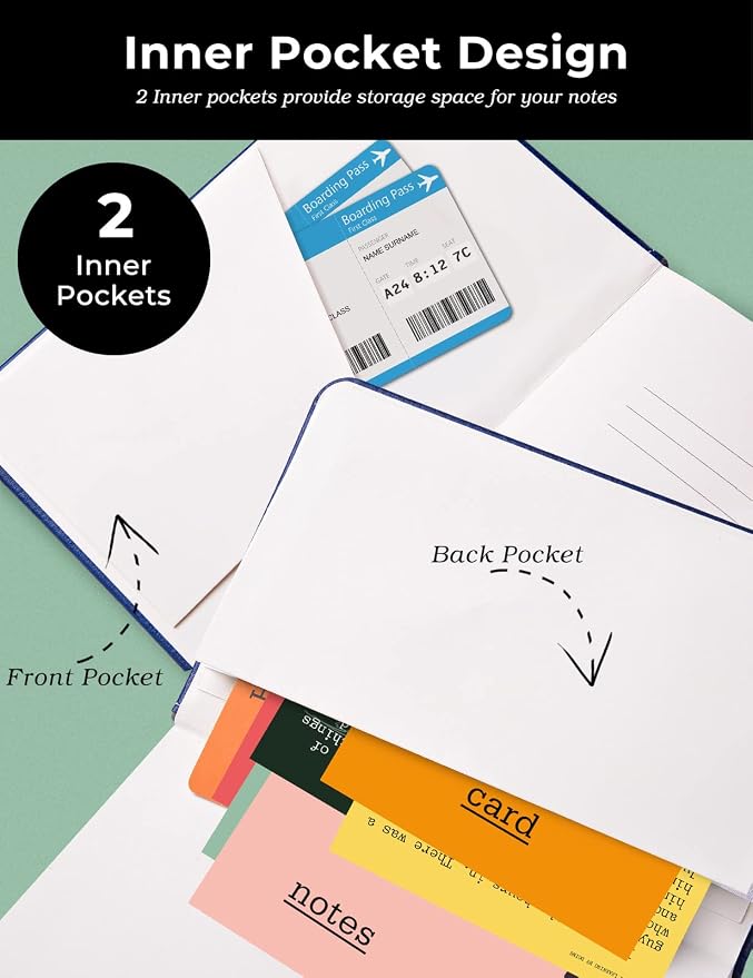 AISBUGUR Pocket Notebook Small Notebook 2-Pack, 3.7" x 5.7" Pocket Notebooks - Image 6