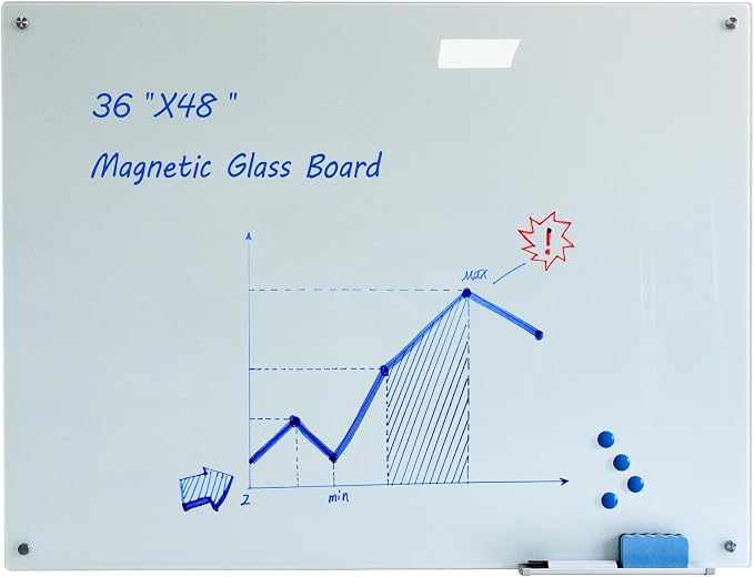 JYYPWB Magnetic Glass Whiteboard by JYYPWB