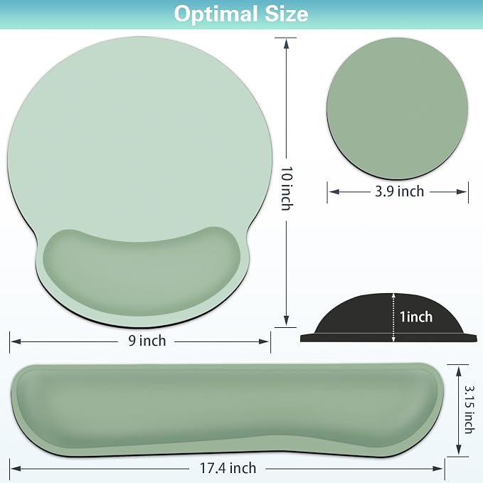 Mouse Pad with Wrist Rest Set, 3-in-1 Wrist Support Mousepad Set, Gaming Mat - Image 6