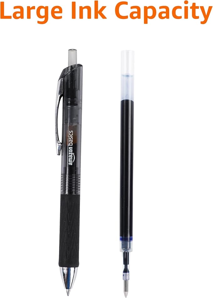 Amazon Basics Gel Pens Fine Point Smooth Writing Pens, Retractable, 12 Pack - Image 5