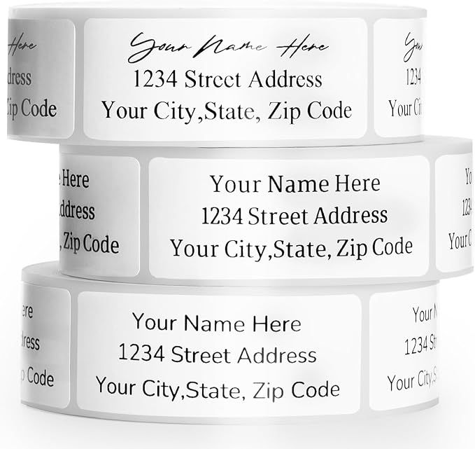 Address Labels Personalized Return Address Labels, 2.5" x 0.75" Custom Mailing by Unknown