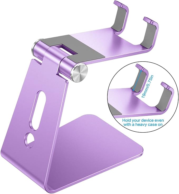 OMOTON Adjustable Cell Phone Stand, C2 Aluminum Desktop Phone Holder Dock - Image 2