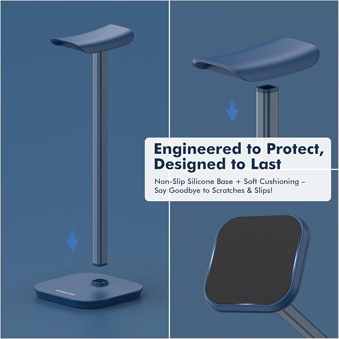 Headphone Stand, Desktop Headset Holder Heavy Base Desk Earphone Stand Aluminum - Image 5
