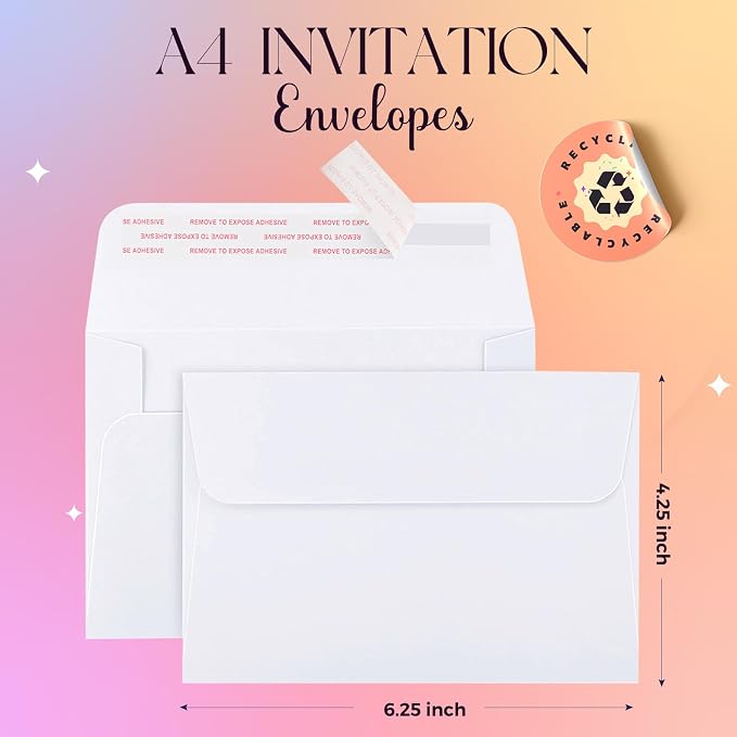 ACSTEP 3000Pack A4 Envelopes 4-1/4 X6-1/4 Inch Self seal White 4 X 6 Envelopes - Image 2