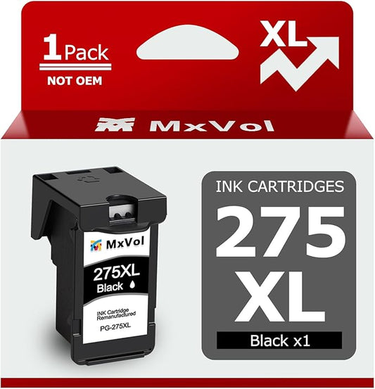 MxVol PG-275XL Black Ink Cartridge Remanufactured Replacement for Canon 275 275XL PG-275XL PG-275 XL Black Ink for PIXMA TR4720 TS3522 TS3500 TR4700 TR4722 TS3520 TS3722 Printer Ink Cartridges, 1Pack-DeskLoop Office