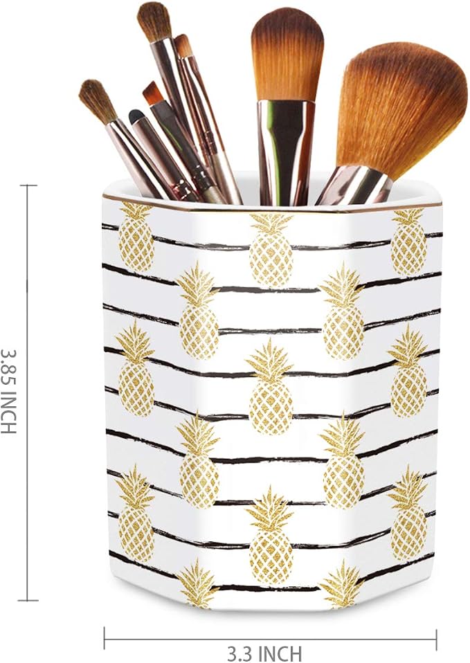 Pen Holder, Pencil Holder for Desk Pineapple Pattern Pencil Cup for Girls Kids - Image 2