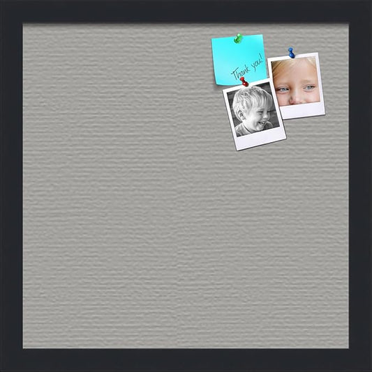 PinPix 14x14 Inch Cork Bulletin Board. This Decorative Framed Pin Board Comes with Dark Stone Design and a Satin Black Frame. Ideal for Home Office Decor or Message Board (PinPix-1808)-DeskLoop Office