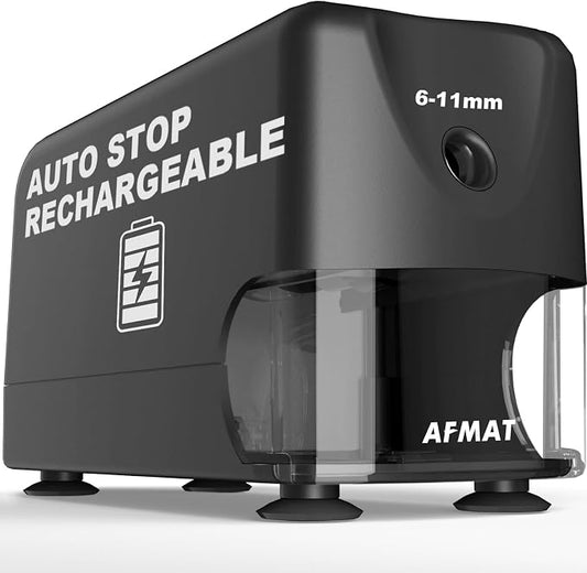 AFMAT Electric Pencil Sharpener, Cordless & Rechargeable, Heavy Duty Classroom by AFMAT