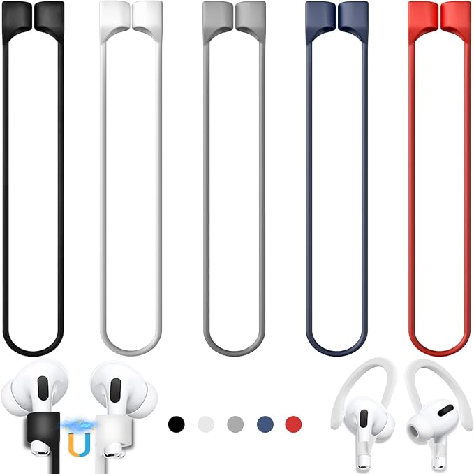 5 Pack Ultra Strong Magnetic AirPods Pro Straps, Anti-Lost Neck Cord by Mooyavia
