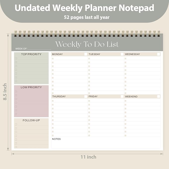 Weekly To Do List Notepad, Undated Planner - Image 3