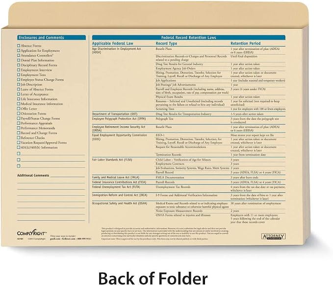 ComplyRight Employee Record Organizer Expandable Folder, Document Filing Folder - Image 2