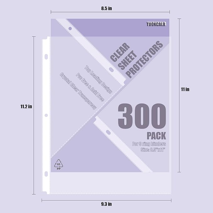 300 Pack Clear Sheet Protectors - Image 2