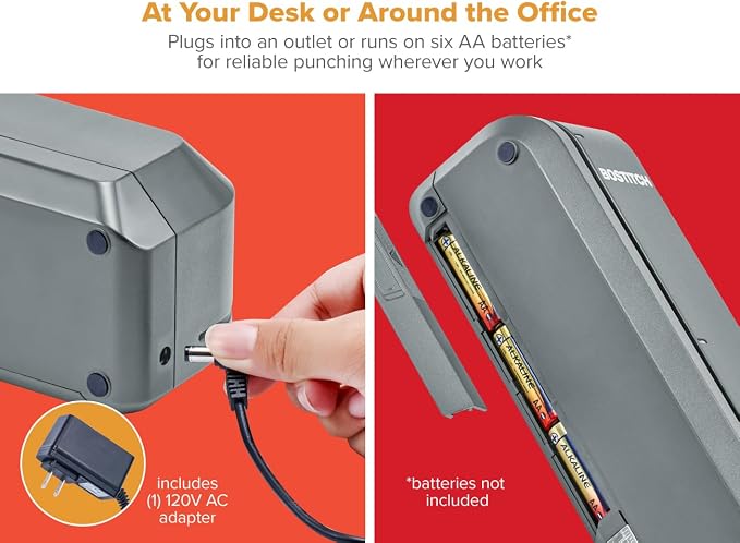 Bostitch Office Electric 3-Hole Punch, Dual Paper Loading, Heavy Duty, Jam-Free - Image 5