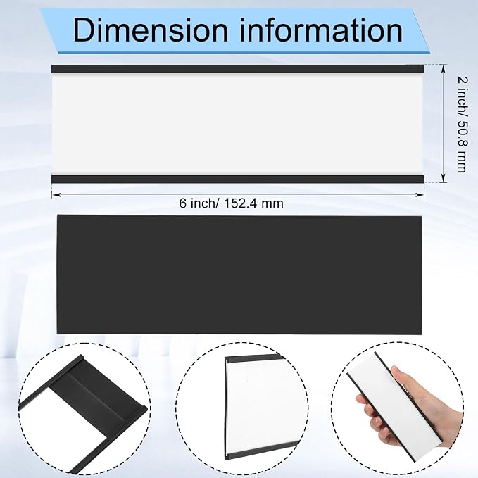 MotiMind 50 Pcs 6" x 2" Magnetic C Channel Label Holders - Image 3