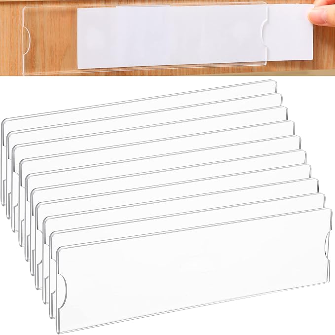 10 Sets Acrylic Name Plate Holder Clear Plastic Sign Frame by Yulejo