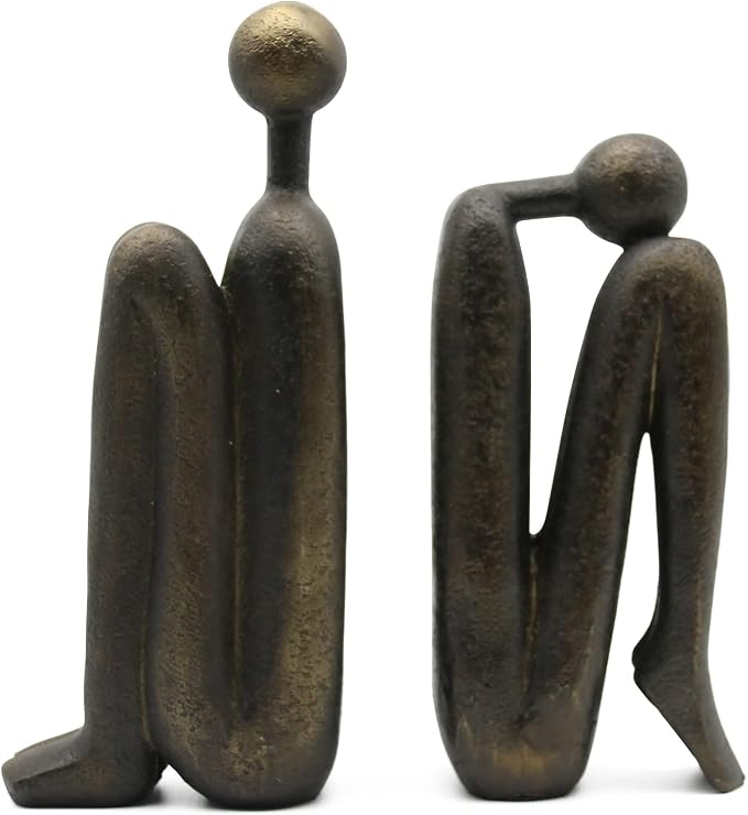 Lukitas Thinker Decorative Bookends, Non-Slip Book Holder, Book Ends by Lukitas