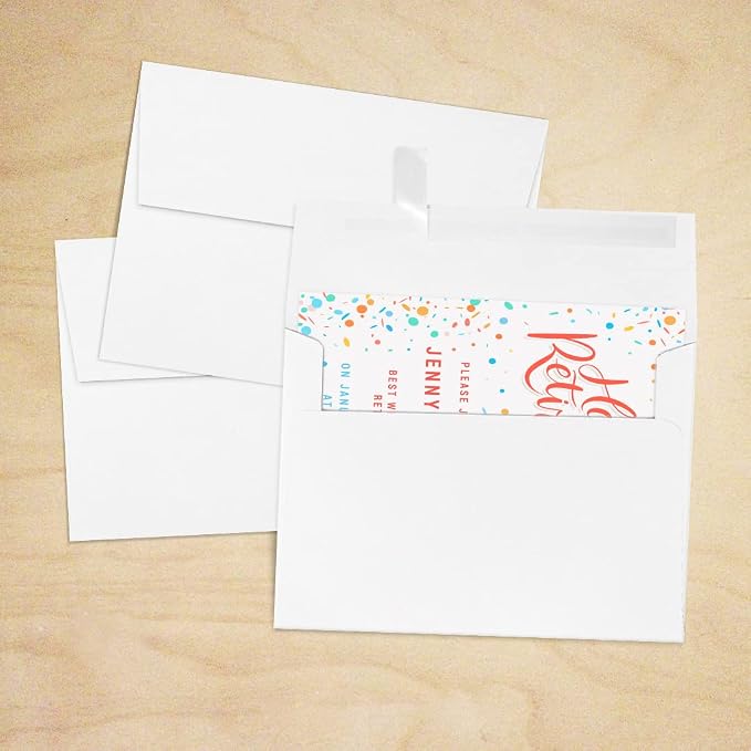 LUXPaper A7 Invitation Envelopes | Peel & Press | 5 1/4" x 7 1/4" | White | - Image 7