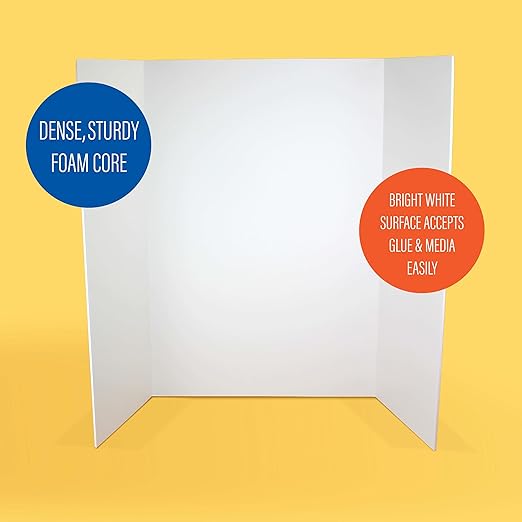 Flipside Products 36” x 48” Foam Project Boards for Presentations, Science Fair, School Projects, Event Displays and Trifold Picture Board - White - 10 Pack-DeskLoop Office