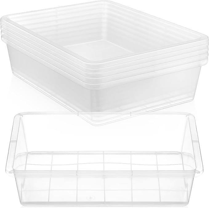 Hoteam 5 Pcs Paper Trays for Classroom Plastic Storage Bin Tray Bulk Stackable by Hoteam