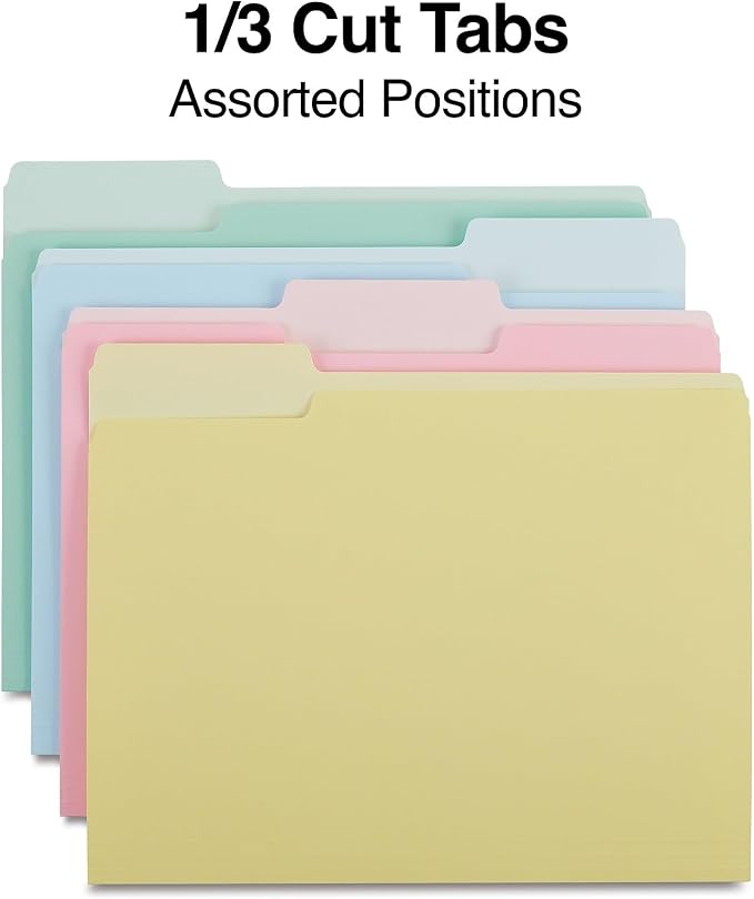 Staples File Folder, Letter Size, 1/3‑Cut Tabs, Durable Paper Stock, 200/Carton - Image 4